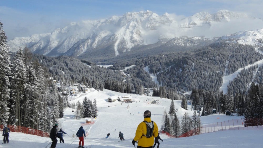 Madonna di Campiglio beperkt aantal skiers.